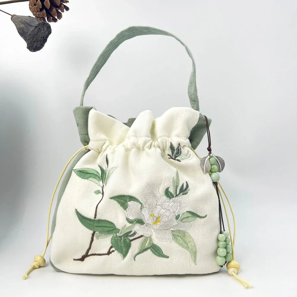 Embroidered Silk Heritage Bucket Bag