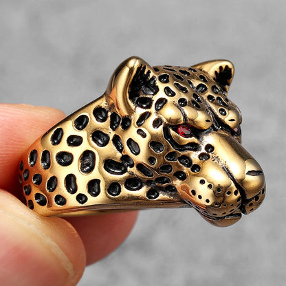 Leopard Animal Punk Biker Ring