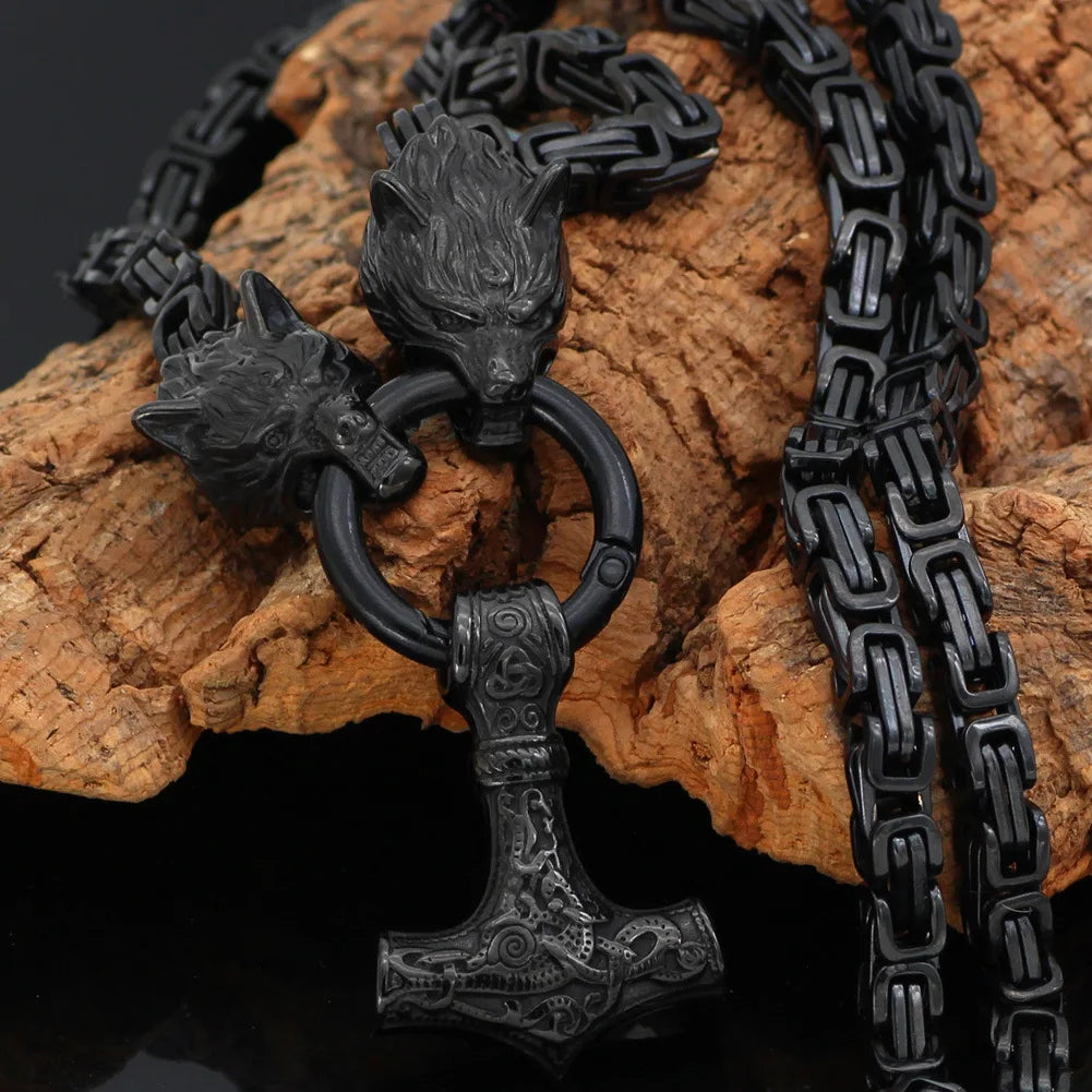 Viking Wolf Stainless Steel Necklace