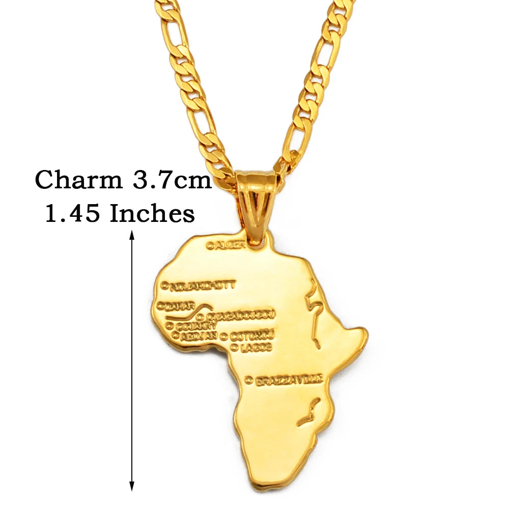 Heritage Africa Map Pendant Necklace