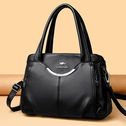Multi-Pocket Soft Leather Designer Tote