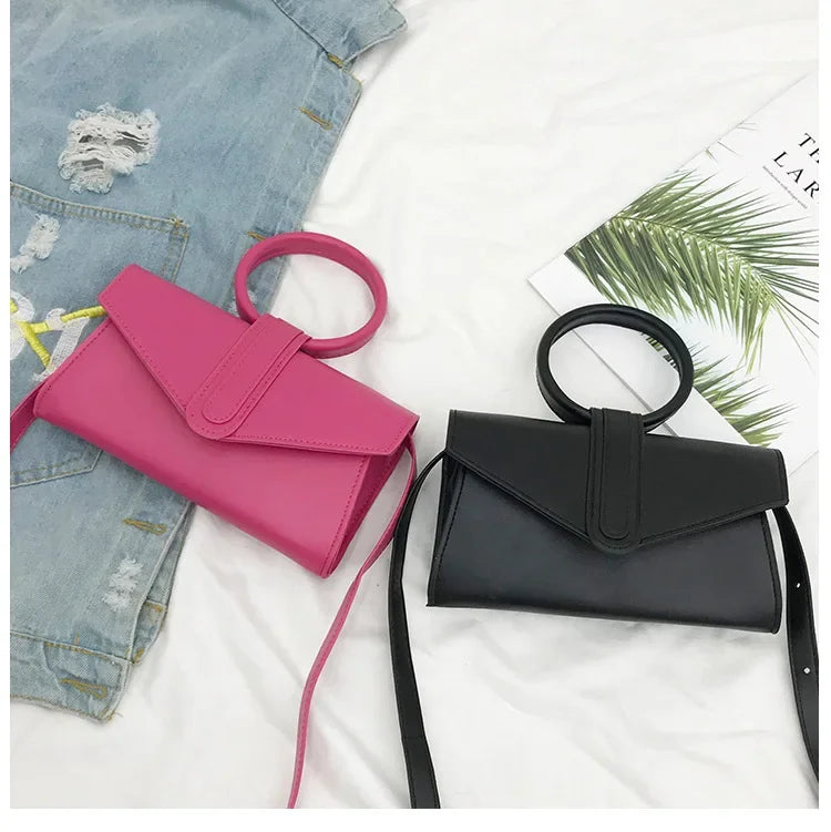 Minimalist Diagonal Designer Leather Clutch