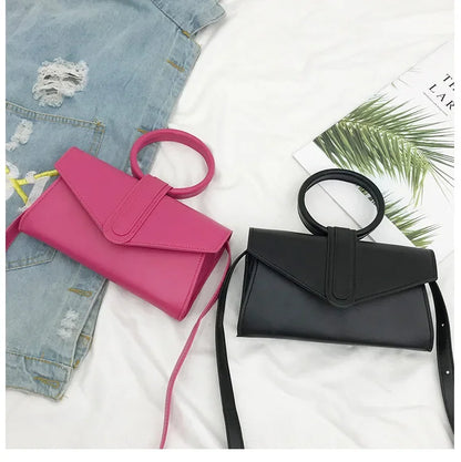 Minimalist Diagonal Designer Leather Clutch
