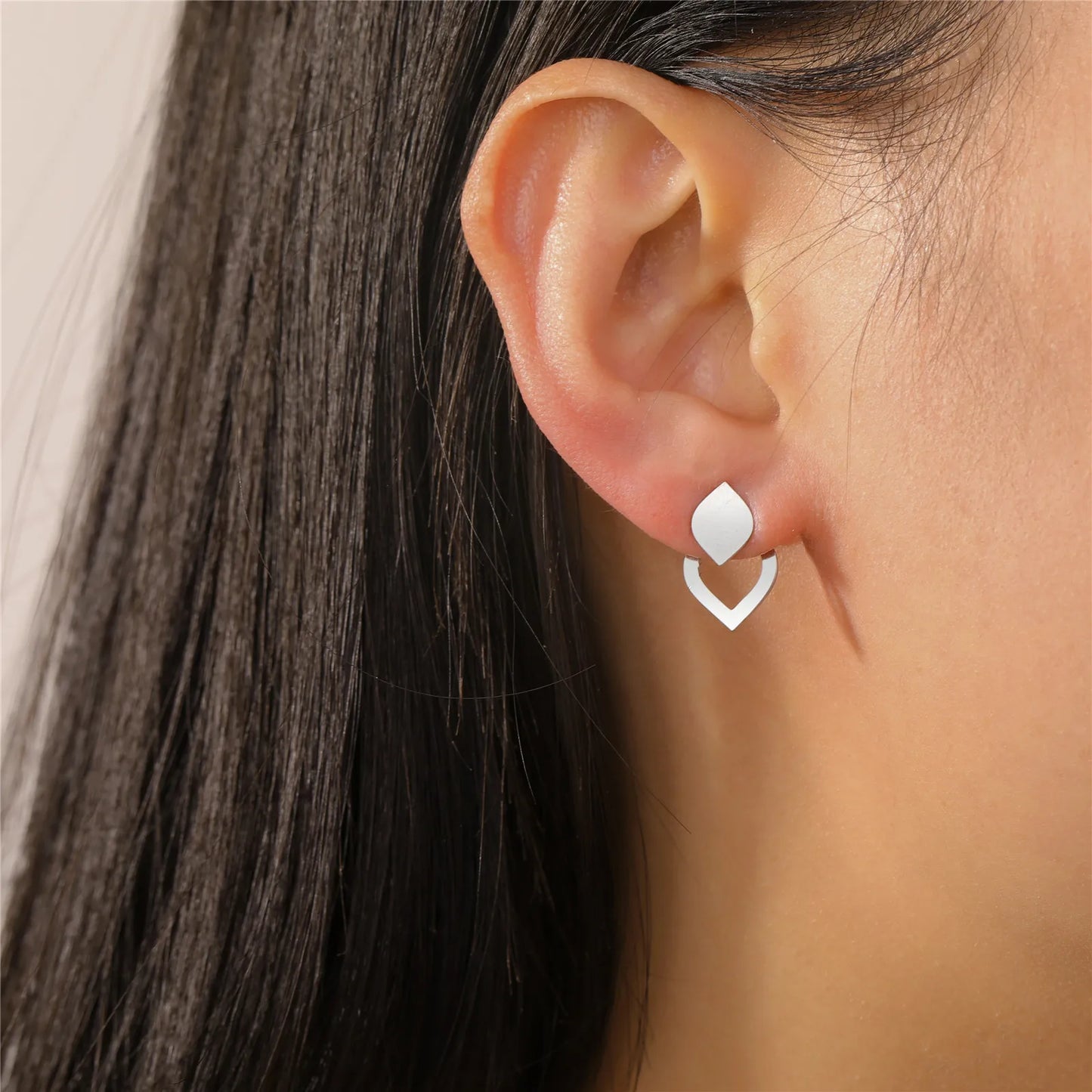 Geometric Minimalist Gold Stud Earrings