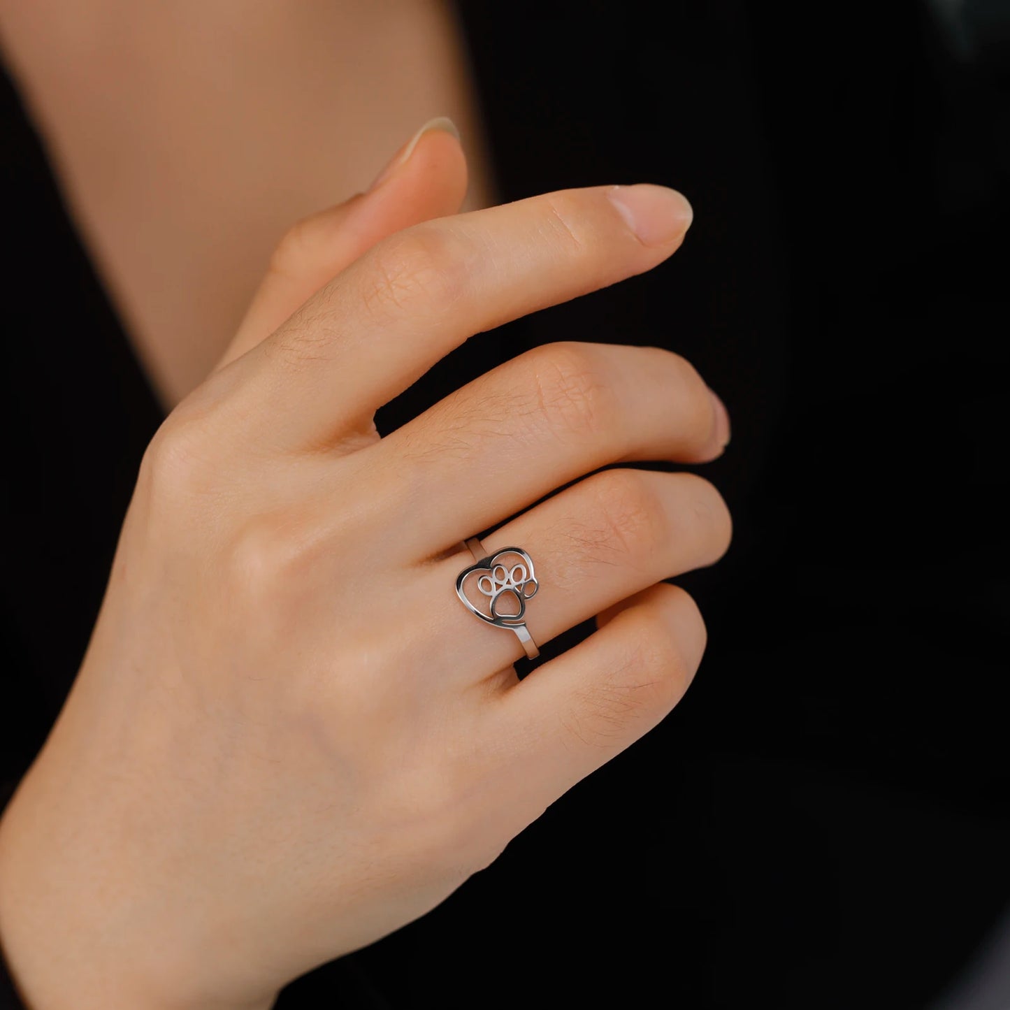 Gilded Heart Animal Motif Ring