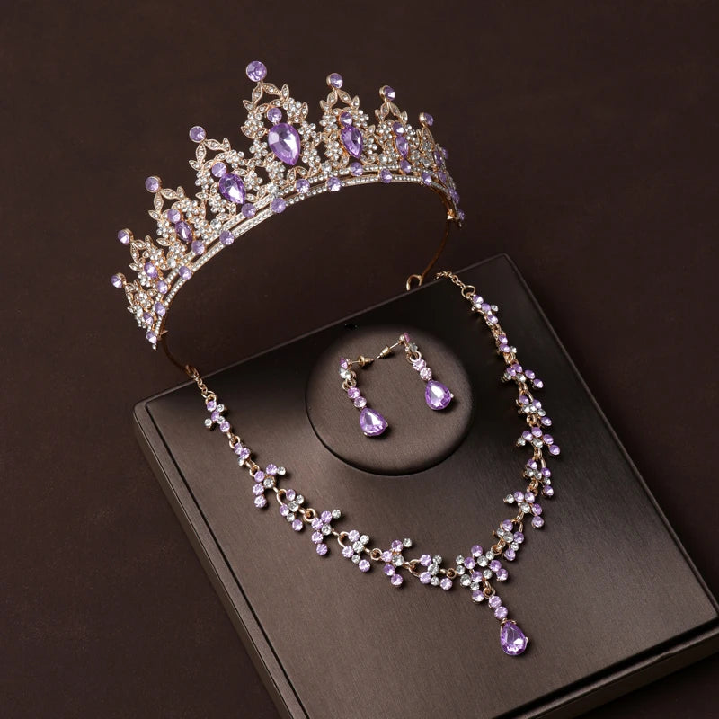 Dubai Royal Crystal Tiara Set