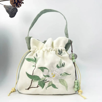 Embroidered Silk Heritage Bucket Bag