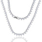 Bling Heart CZ Tennis Necklace