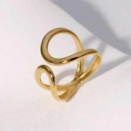 Irregular Wave Gilded Statement Ring