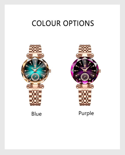 Rose Gold Steel Jewelry Watch