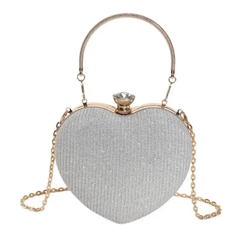 Sculpted Heart Metal Evening Clutch