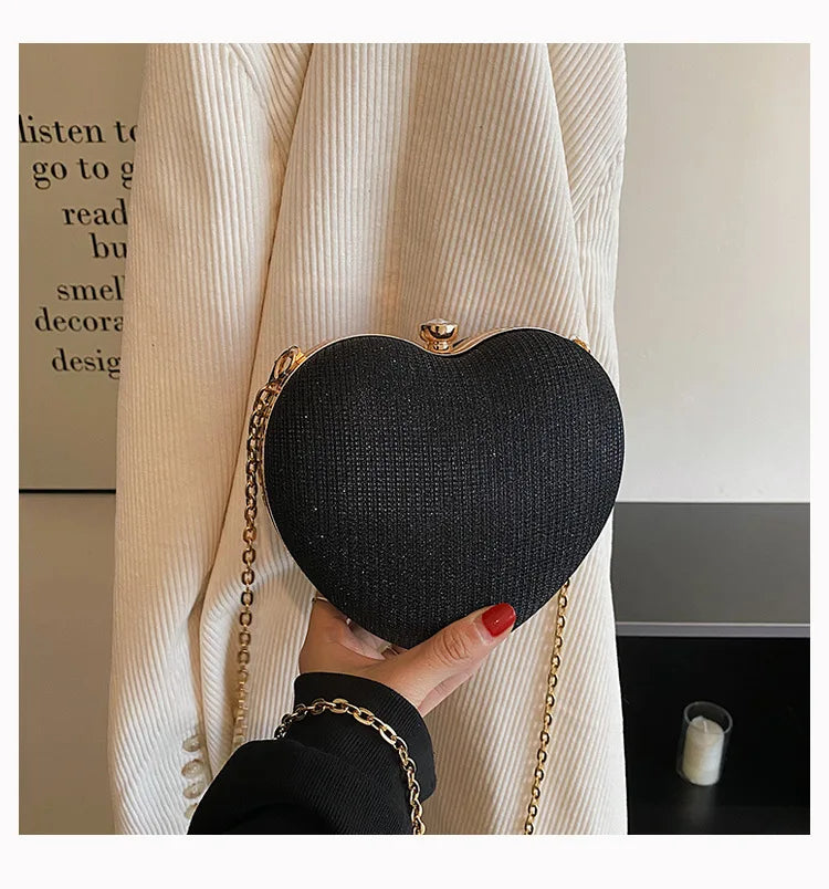 Sculpted Heart Metal Evening Clutch
