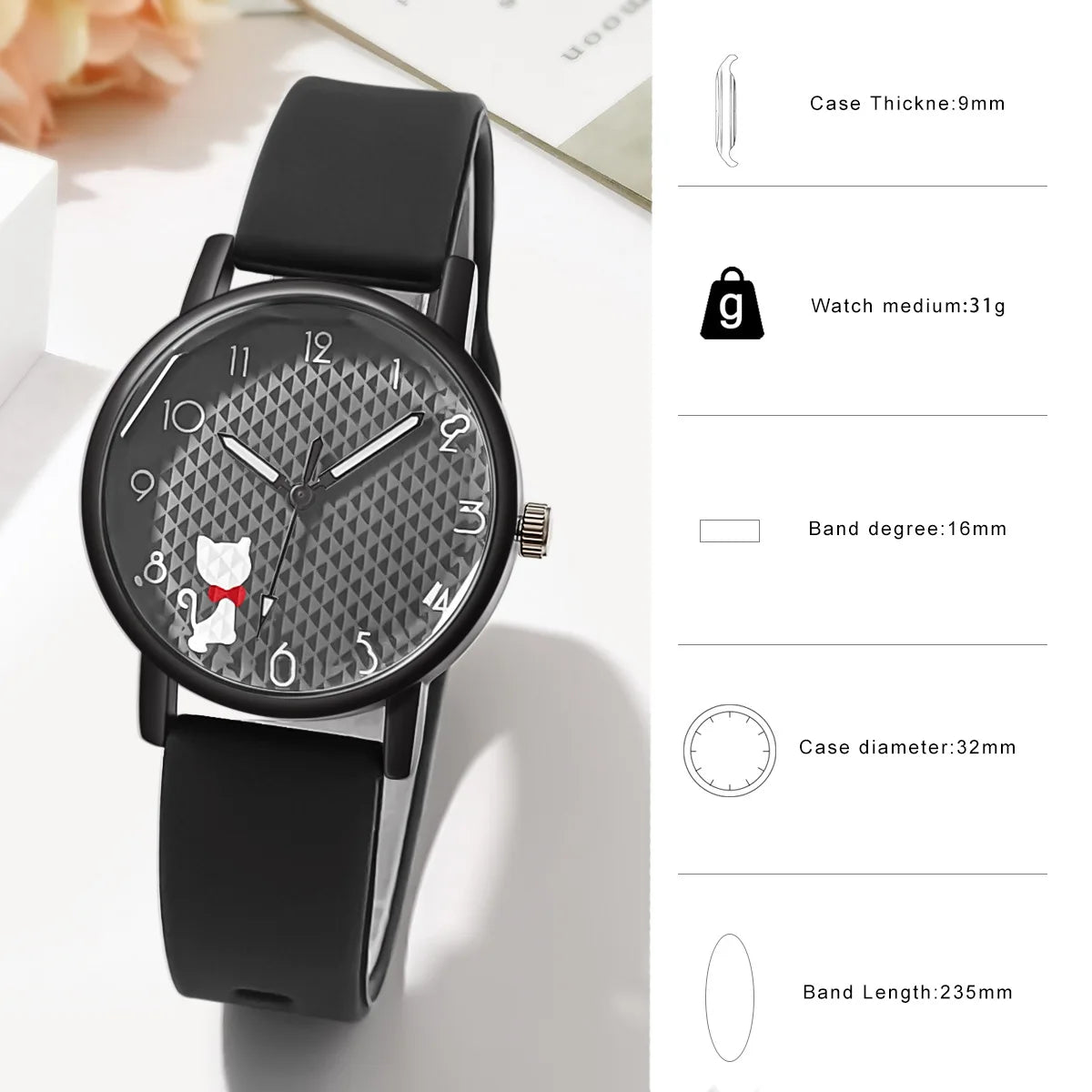Whimsical Cat Bracelet Silicone Watch