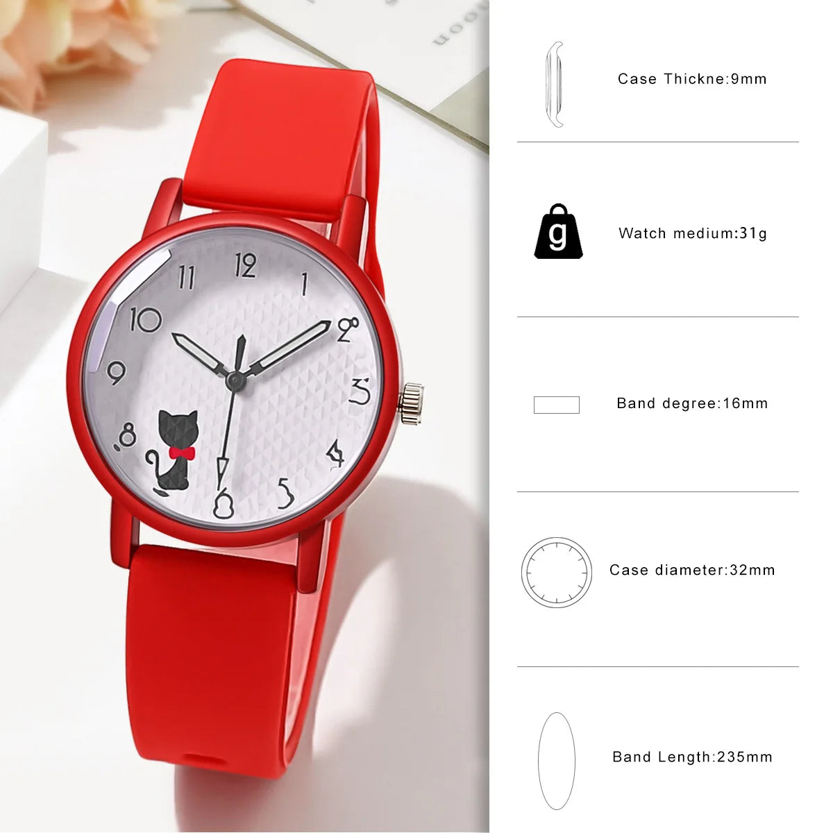 Whimsical Cat Bracelet Silicone Watch