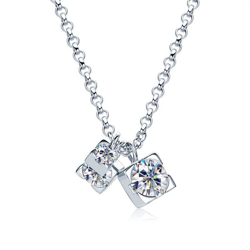 Full Moissanite Diamond Engagement Necklace