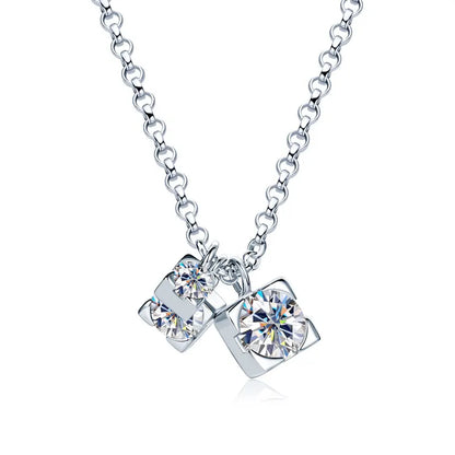 Full Moissanite Diamond Engagement Necklace