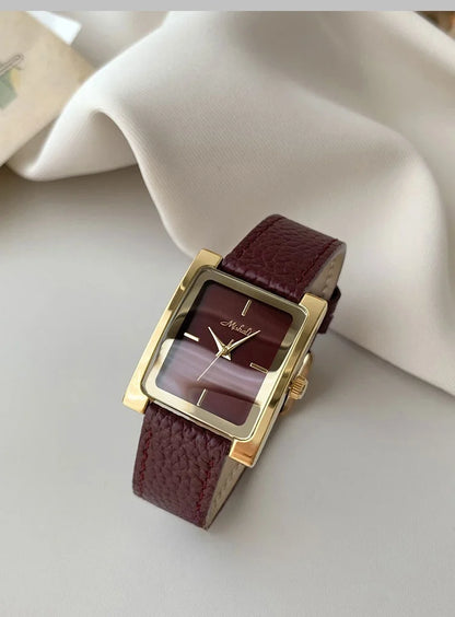 Niche Square Leather Party Watch