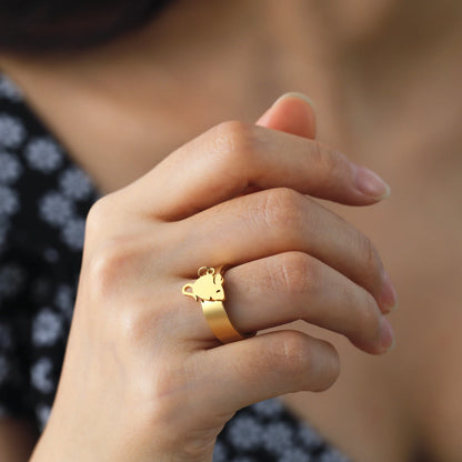 Minimalist Floral Stainless Steel Ring
