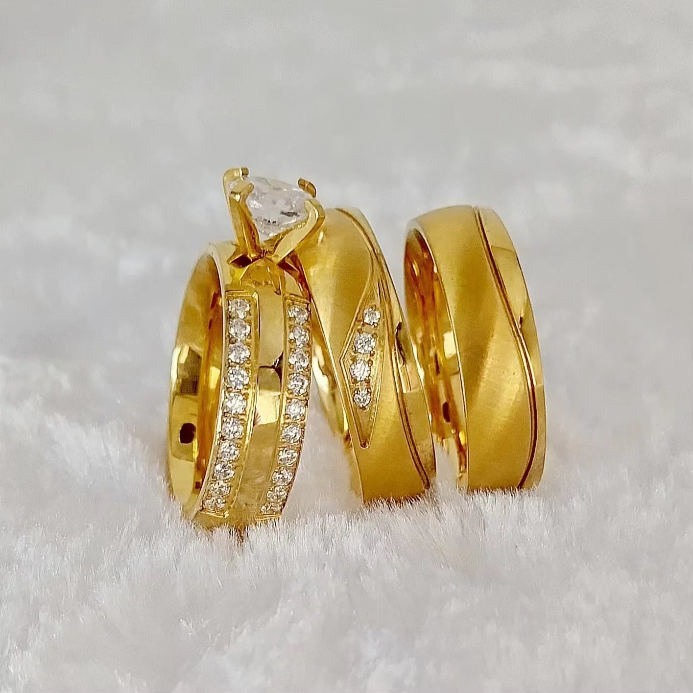 Frosted Gilded Promise Engagement Ring