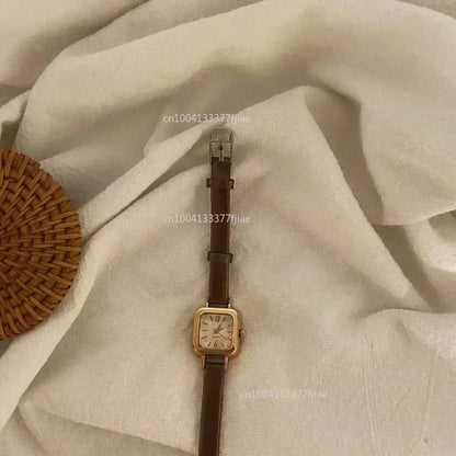 Elegant Square Dial Leather Watch