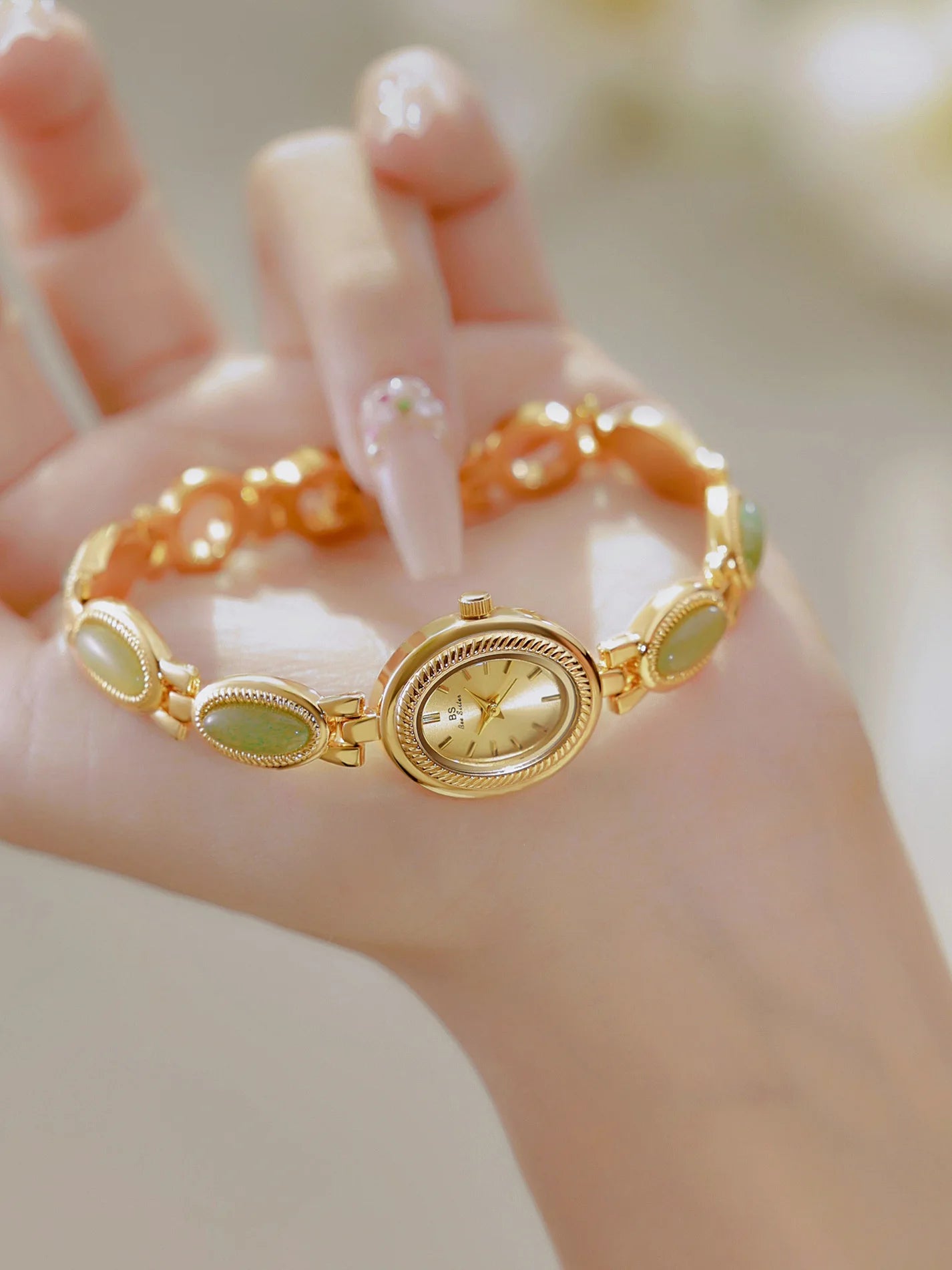 Jade Bead Bracelet Jewelry Watch