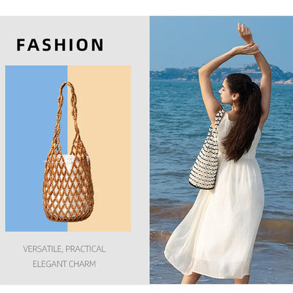 Hand-Beaded Exquisite Wooden Tote
