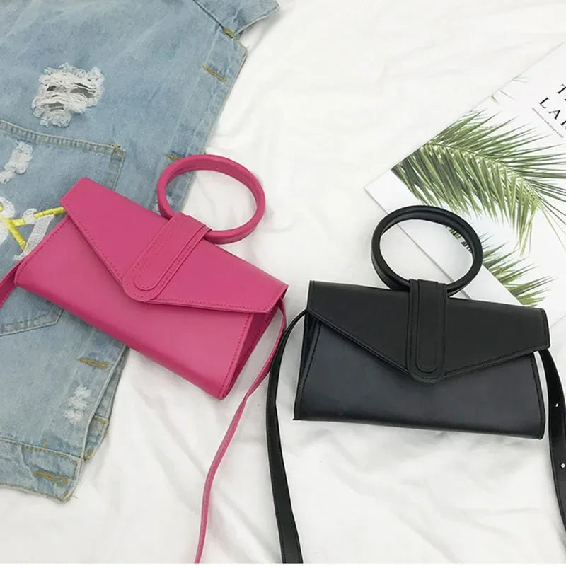 Minimalist Diagonal Designer Leather Clutch