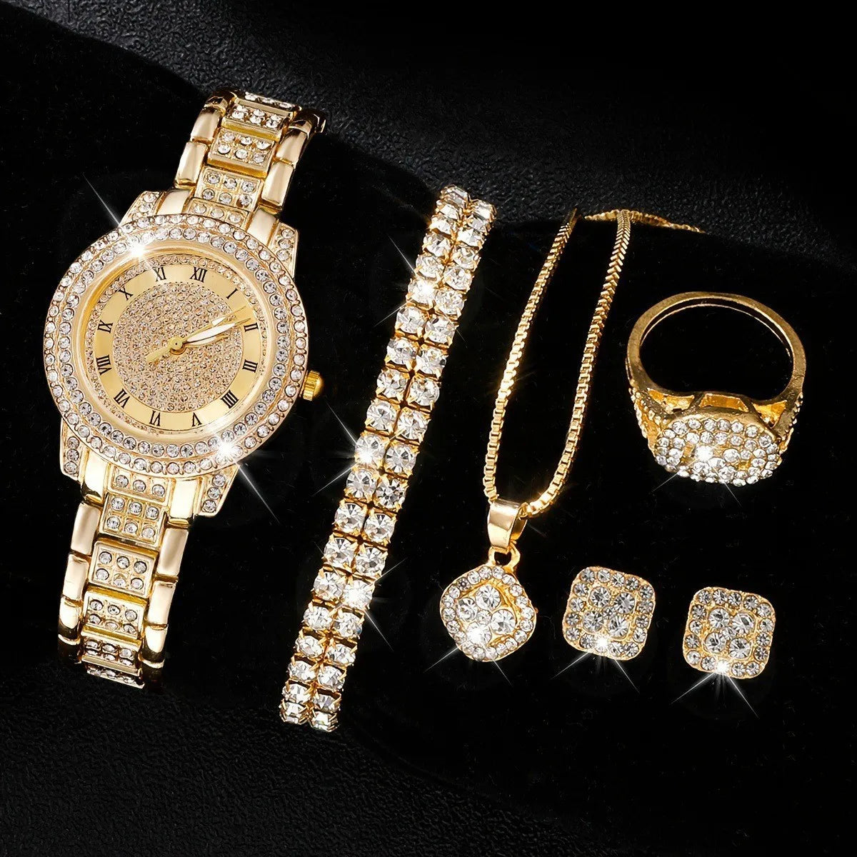 Full 5-Piece Jewelry Watch Suite
