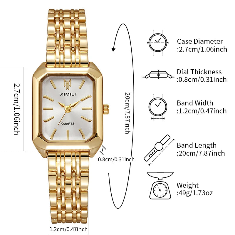 Rectangle Steel Band Quartz Watch
