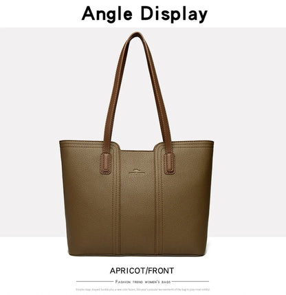 Designer Soft Leather Bucket Tote