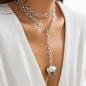 Faux Pearl Heart Pendant Necklace
