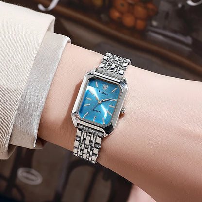 Geometric Steel Band Dress Watch