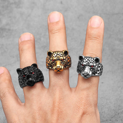 Leopard Animal Punk Biker Ring