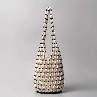 Hand-Beaded Exquisite Wooden Tote