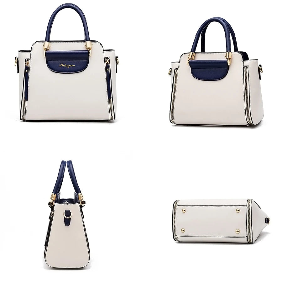 European Color-Block Office Wallet Bag