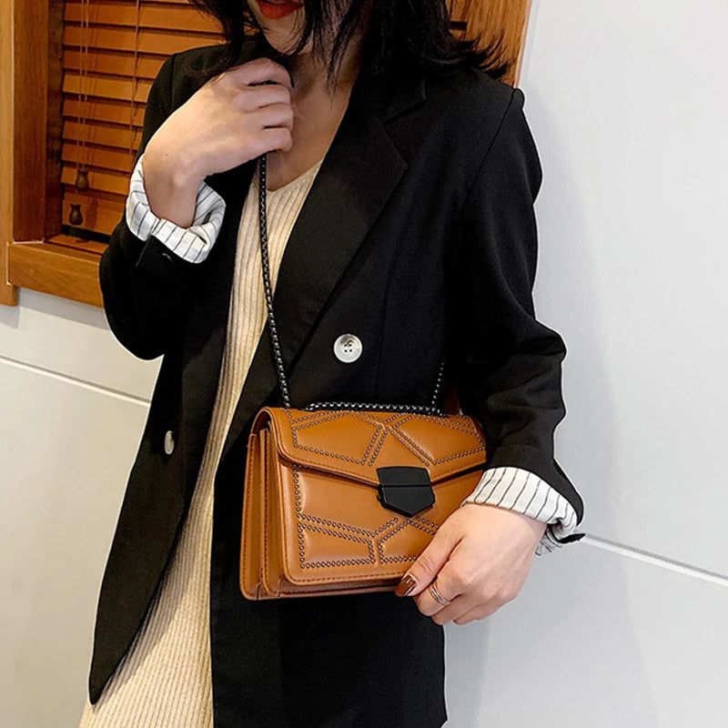 Rivet Vintage Chain Crossbody Bag