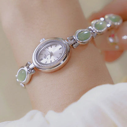 Natural Gemstone Oval Jewelry Watch