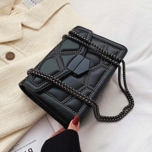 Vintage Rivet Designer Crossbody Bag