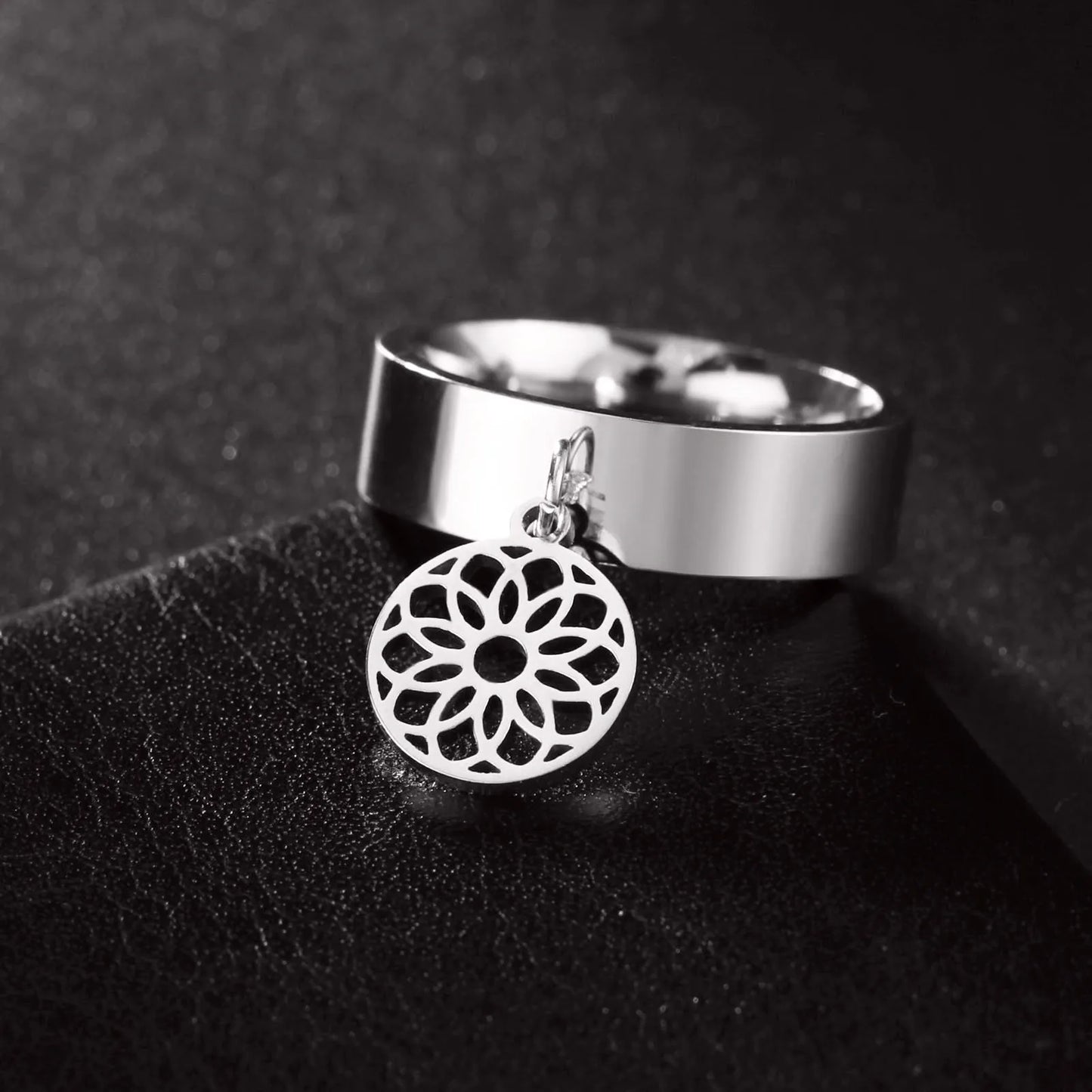 Minimalist Floral Stainless Steel Ring