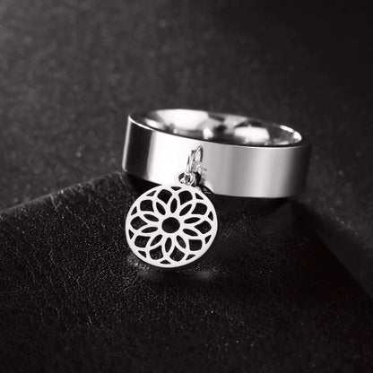 Minimalist Floral Stainless Steel Ring
