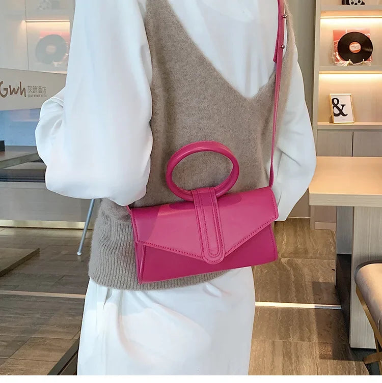 Minimalist Diagonal Designer Leather Clutch