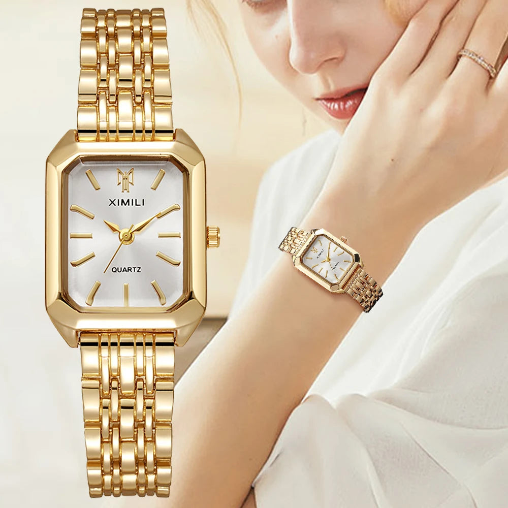 Geometric Steel Band Dress Watch