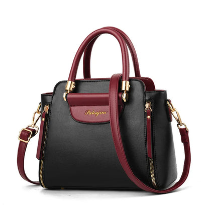 European Color-Block Office Wallet Bag