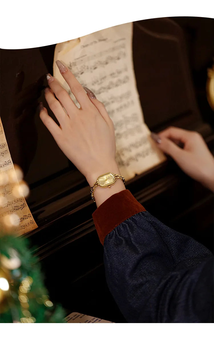 Japanese Movement Oval Gold Watch