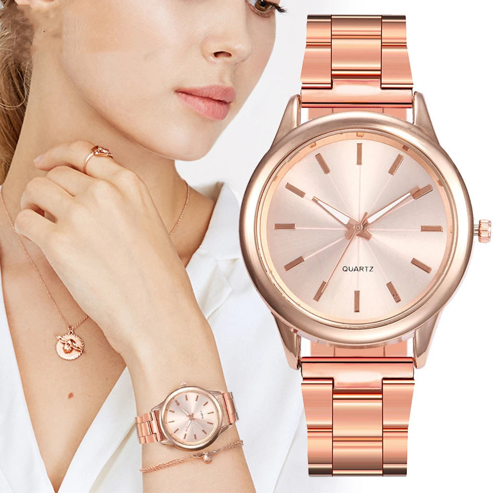 Rhinestone Gilded Mesh Bracelet Watch