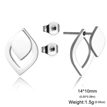 Geometric Minimalist Gold Stud Earrings