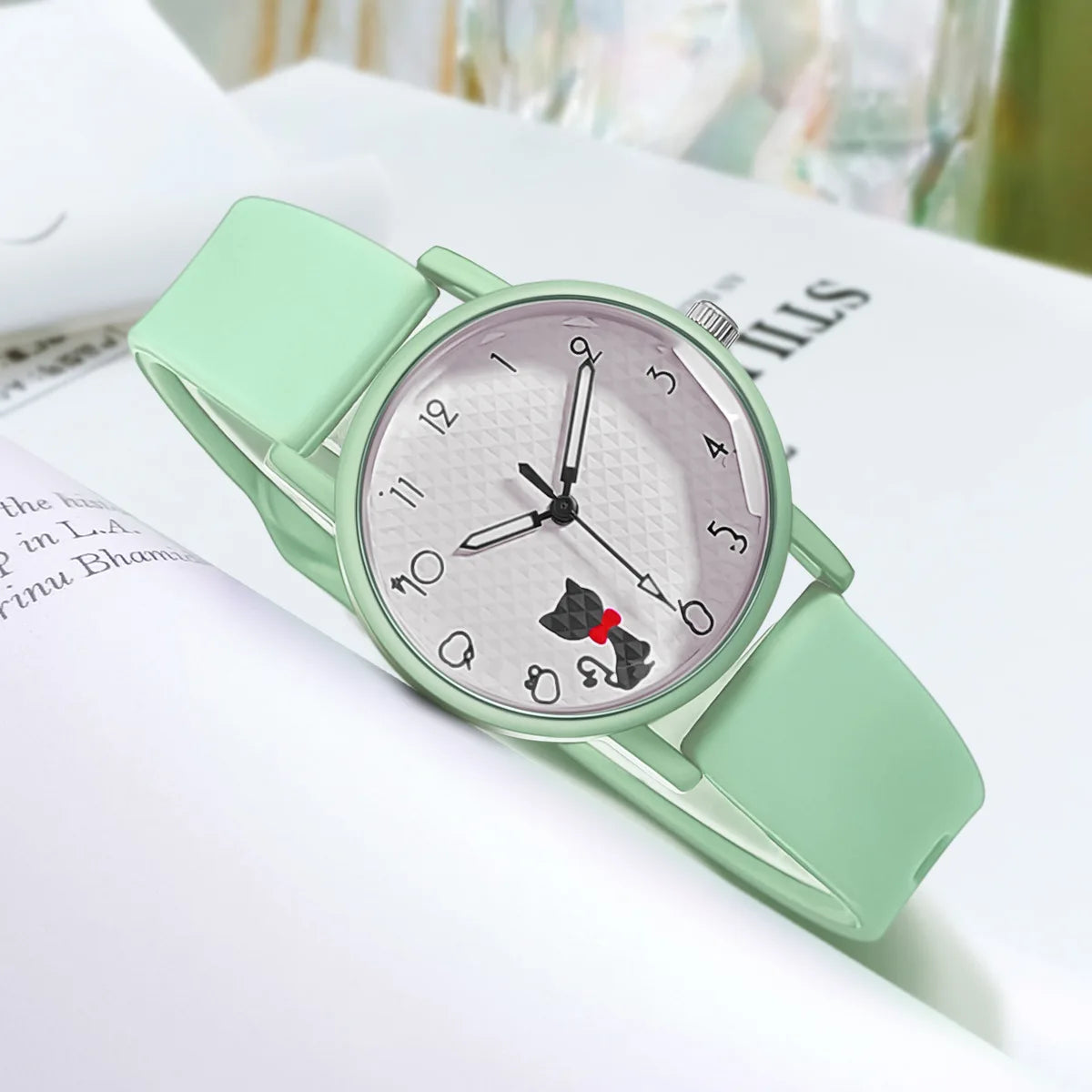 Whimsical Cat Silicone Kids Watch