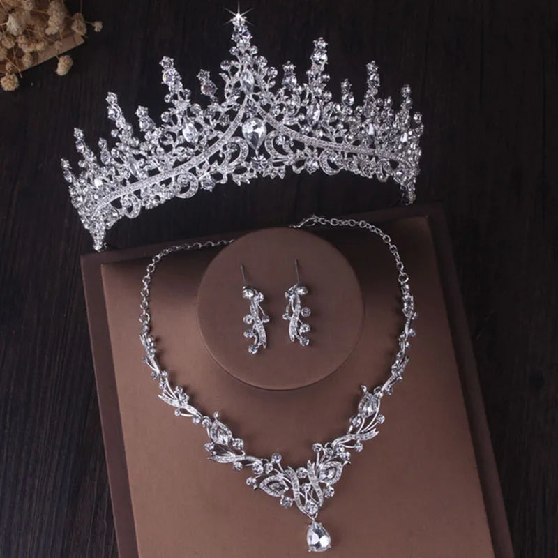 Dubai Royal Crystal Tiara Set