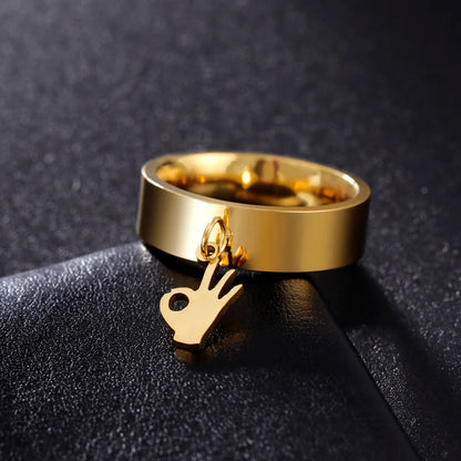 Minimalist Floral Stainless Steel Ring