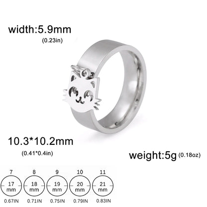 Minimalist Floral Stainless Steel Ring